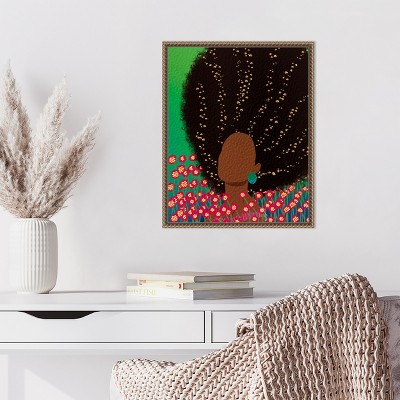 Amanti Art Dreamer with Flowers in Her Hair by Lorintheory Canvas Wall Art Print Framed 16 x 20-in.