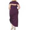 Agnes Orinda Women's Plus Size Spaghetti Strap Cowl Neck Ruched Cami with Shawl Maxi Bodycon Dress - 4 of 4