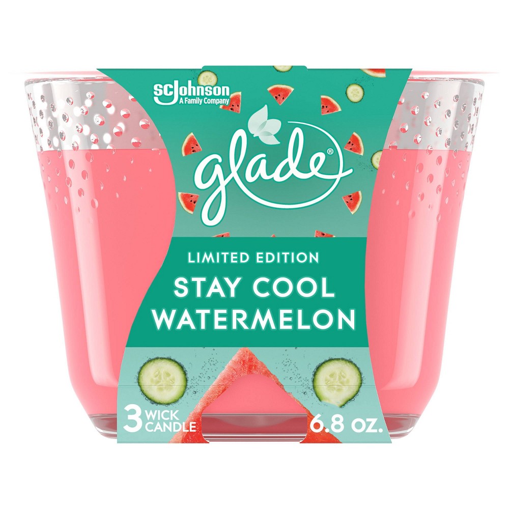 Glade 3 Wick Candle, Stay Cool Watermelon,6.8oz
