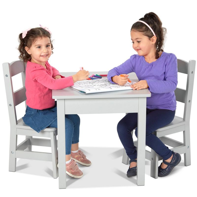 Melissa &#38; Doug Wooden Table &#38; Chairs - Gray, 6 of 7