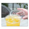 Karat PET Lids, Flat with Straw Slot, Fits 32 oz Cold Cups, Plastic, Clear, 500/Carton - 4 of 4