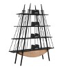 GDFStudio Daxen Modern 4-Tier Metal and Wooden Sailboat-Inspired Bookshelf with Hidden Drawer - 4 of 4