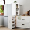 Okak Tall Cabinet, Storage Cabinet with 2 Doors and 1 Drawer, Kitchen Cabinet for Living Room, Bedroom and Office, White - 3 of 4