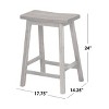 Buylateral Set of 2 24" Marney Saddle Counter Height Barstool Gray - 4 of 4