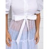 Coolmee Women Sexy Tunics Blouse Puff Short Sleeve Bodycon High Low Asymmetrical Ruffle Shirt Top Dress - 4 of 4