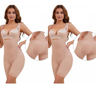 INSPIRE CHIC 2 Pcs Women's Butt Lifter Thigh Slimmers Bust Back Support Body Shapers