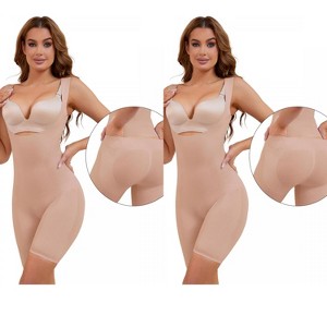 INSPIRE CHIC 2 Pcs Women's Butt Lifter Thigh Slimmers Bust Back Support Body Shapers - 1 of 4