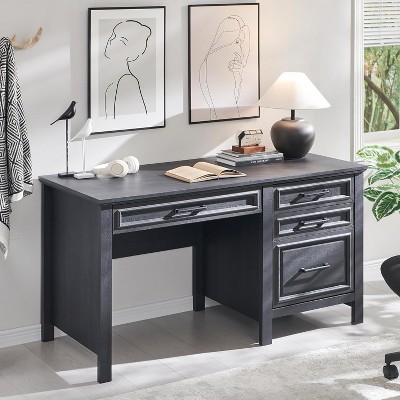 53" Farmhouse Home Office Desk, Writing Desks with File Cabinet & Drawer