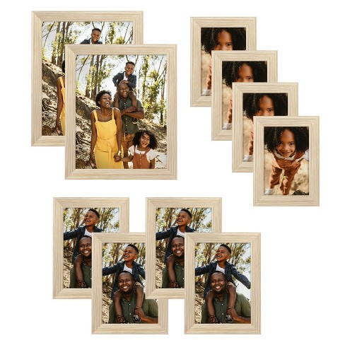 Family Two 8 x 10 Four 5 x 7 Four 4 x 6 Dark Brown for Wall or Tabletop Decor Picture Frame Set of 10 Pcs
