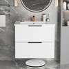 KWPZQEB 24/30/36" Fluted Floating Bathroom Vanity Cabinet, Freestanding Wall Mounted Vanity With Drawer, Modern Storage Cupboard for Bathroom - 3 of 4