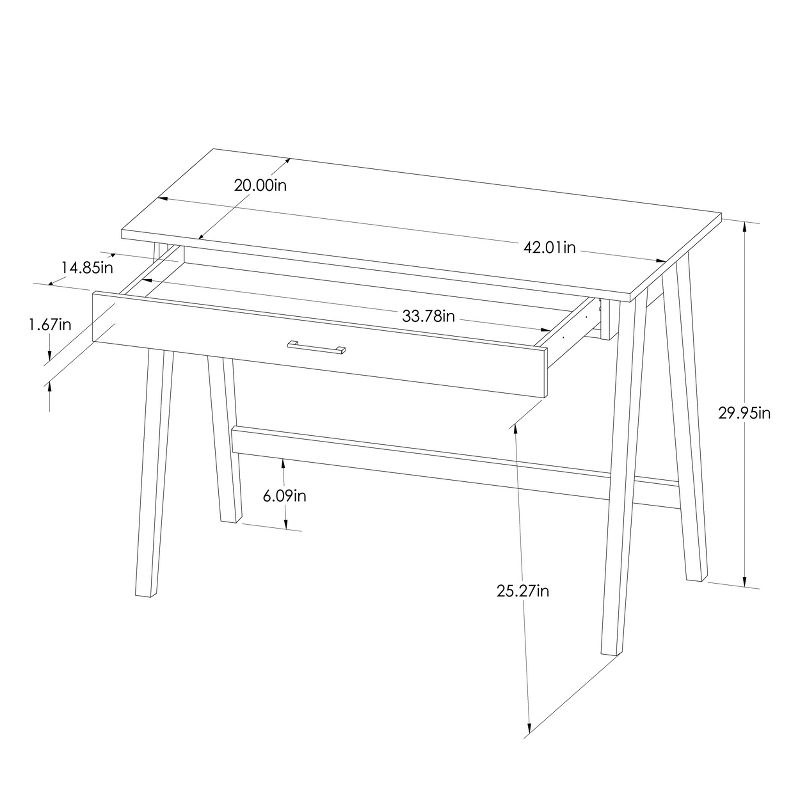 Paulo Wood Writing Desk with Drawer - Threshold™, 6 of 15
