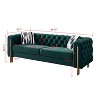 NicBex 84.25 Inch Velvet Tufted 2-Seat Sofa with 2 Throw Pillows for Living Room,Apartment,Bedroom - 3 of 4