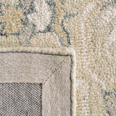 Beige and Ivory Hand-Tufted Wool Square Area Rug