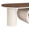 PAGED Oval Coffee Table 47.24" Modern Center Table with Storage Drawer, End Table with Faux Marble Top for Living Room, Office - 4 of 4