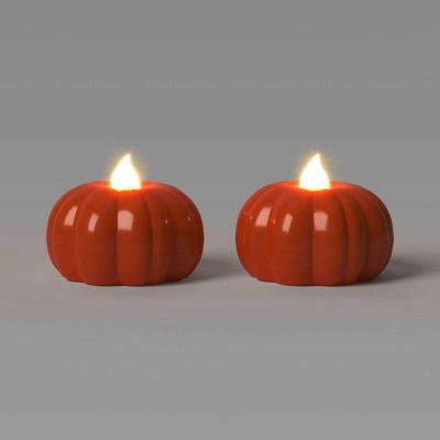 2pk LED Pumpkin Shaped Halloween Tea Lights - Hyde and EEK! Boutique™