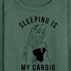 Women's - Disney Princess - Aurora Sleeping Is My Cardio Lightweight French Terry Wide Neck Long Sleeve Shirt - 2 of 4