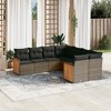 vidaXL 8 Piece Patio Sofa Set with Cushions Black Poly Rattan - Gray and Dark Gray - 2 of 4