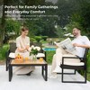 Aukfa Modern Weave 4-Piece Outdoor Patio Conversation Set with Cushions and Wood-Top Coffee Table - Noir Garden Sofa & Chair Set - 3 of 4