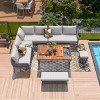 Modern Minimalist Patio Sectional Sofa Set,Woven Rope L-Shaped Outdoor Couch,Garden Furniture Sofa Set with Coffee Table and Cushions-Coolbibila - 2 of 4