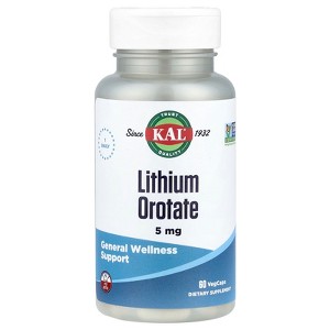KAL Lithium Orotate, 5 mg, 60 VegCaps - 1 of 4