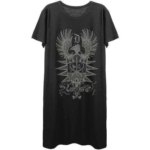 Fantastic Beasts Dumbledore Crest Junior’s Black Tee Dress-Small - image 1 of 1