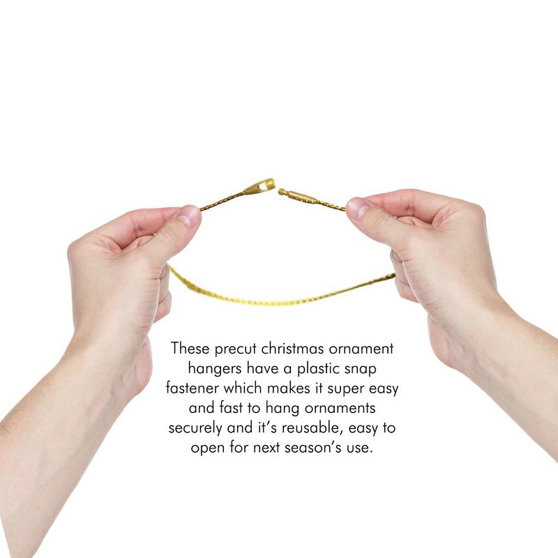 R’NDs Christmas Ornament Snap Hooks - Gold - 200 Pack, 5 of 7
