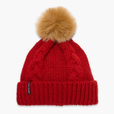 Turtle Fur Lizzy Faux Fur Pom Beanie - Youth Girls Winter Hat