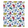 NoJo Universal Jurassic World Wild and Free Blue, Green, and Yellow Dinosaur Super Soft Plush Toddler Blanket - image 2 of 4