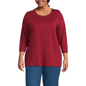 Lands' End Women's 3/4 Sleeve Cotton Supima Tunic - 1 of 3