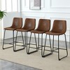 Dolonm Set of 2 Modern Bar Stools, 17.7x14.5x37 Inches, Minimalist Kitchen & Bar Stools with Footrest - 4 of 4