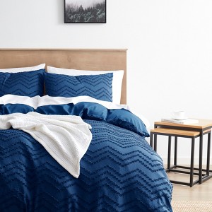 Nestl 3 Piece Tufted Boho Duvet Cover, Textured Duvet Cover Set with Zipper Closure - 1 of 4