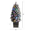 3ft. Flocked Fir Artificial Christmas Tree with 127 Branches & 20 LED Globe Lights in Planter – Cute Holiday X-Mas Accent - 2 of 4