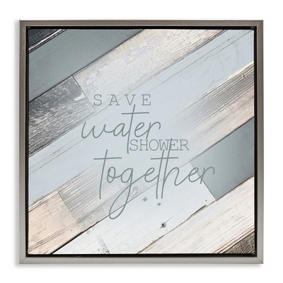 Stupell Industries Planked Shower Together Phrase, 18" x 18"