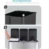 Home Zone Living 24 Gallon Wide Stainless Steel Triple Trash and Recycling Can with Removable Liners and Soft Close Lids, Silver - 3 of 4