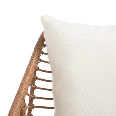 Natural Rattan and Beige Cushion 3-Piece Patio Lounge Set