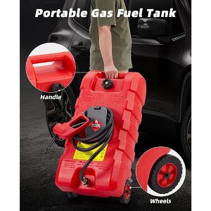 15 Gallon Portable Moving Gas Caddy Fuel Storage Saving Tank W/ 10FT Pump Hose - 1 of 4