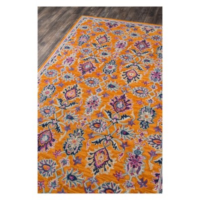 Hand Tufted Orange Wool 3' x 5' Floral Rug