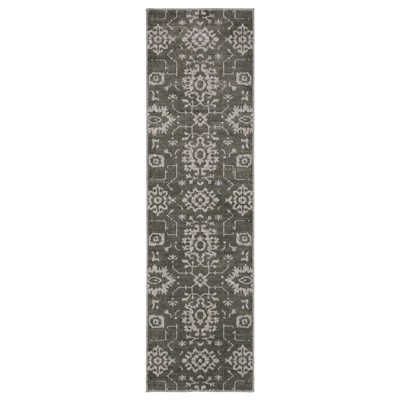 Oriental Weavers Intrigue INT09 Grey/ Ivory Indoor Area Rug - 2'3" x 7'6"