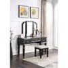 TiramisuBest Luxurious Majestic Classic Black Color Vanity Set w Stool 3- Storage Drawers 1pc Bedroom Furniture Set Tri-Fold Mirror with Black - 2 of 4