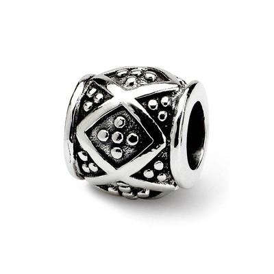 Black Bow Jewelry Sterling Silver Dotted Bali Bead Charm