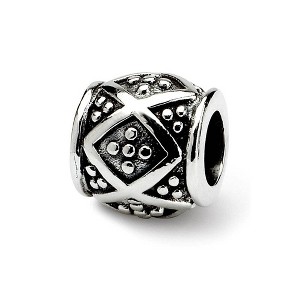 Black Bow Jewelry Sterling Silver Dotted Bali Bead Charm - 1 of 3