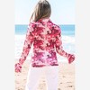 Amaryllis Women’s Floral Print Long Sleeve High Neck Fitted Mesh Top Ruffle Cuff Lightweight Layering Piece - 3 of 4