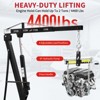 2-Ton Folding Engine Hoist 4400 Lb Capacity Hydraulic Shop Crane W/ Telescoping Boom 6 Wheels for Automotive Repair - 2 of 4