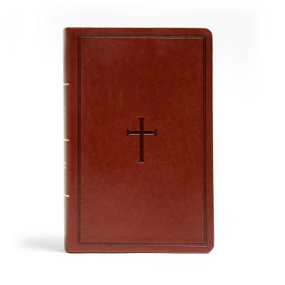 CSB Large Print Personal Size Reference Bible, Brown Leathertouch - by  Csb Bibles by Holman (Leather Bound)