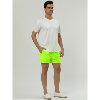 Lars Amadeus Men's Solid Color Summer Drawstring Waist Mesh Lining Swimming Board Shorts 2 Packs Light Green/Red 34 — фото 2