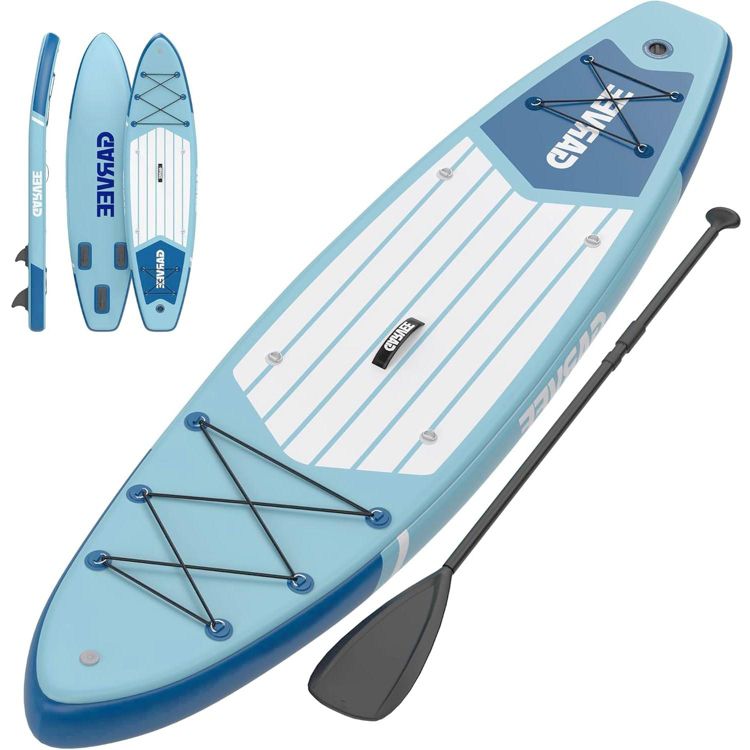 Inflatable Paddle Board with Durable SUP Accessories, Non-Slip EVA Deck, 10'6" Inflatable Stand Up Paddle Board for Adults & Youth, Blue & Green, 1 of 6