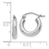 Black Bow Jewelry 3mm x 13mm 14k White Gold Classic Round Hoop Earrings - 4 of 4