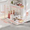 Acekool Under Sink Organizer, 2-Pack 2-Tier Slide-Out Metal Drawers with Adjustable Height, Suction Cup Base for Kitchen & Bathroom Cabinets - 3 of 4