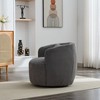 Aortzio 34.25"W Wide Swivel Accent Chair Upholstered Barrel Chair With Pillow - 4 of 4