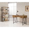 Gulches Antique Nutmeg & Black 3-Drawer Writing Desk - Industrial Style, Smooth Euro Glides, Scratch-Resistant, Steel Frame - 2 of 4